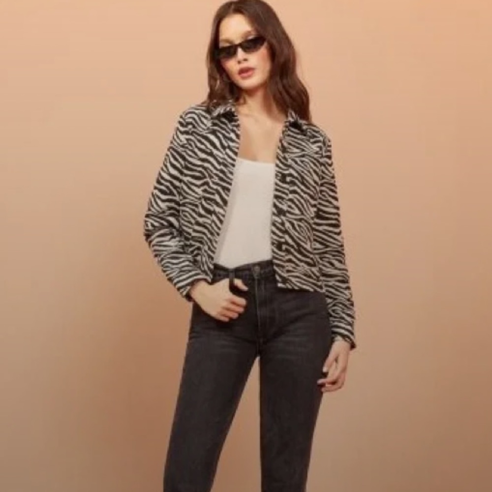 VINTAGE Zebra Print Cropped Jacket